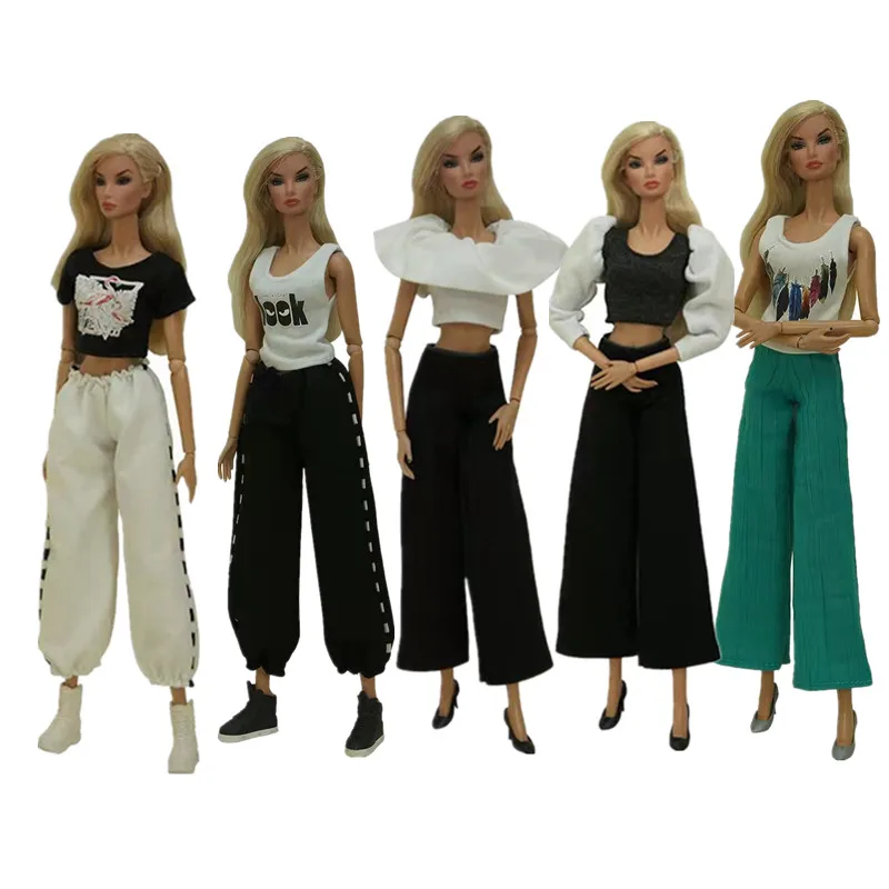 Pentru Negru 11.5" Papusa Haine Pentru Papusa Barbie Tinute Bluza pantaloni Pantaloni BJD Păpuși, Accesorii Pentru Barbie Haine Jucarii | Papusi & accesorii \ www.miumiuromania.ro